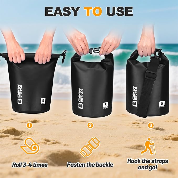 Waterproof Dry Bag, 5L/10L/20L/30L/40L Roll Top Lightweight Storage Backpack - Image 6