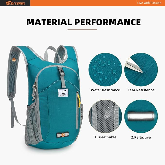 SKYSPER 10L Hiking Backpack Small Hiking Daypack Packable Lightweight Travel - Image 4