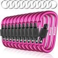 10 Pack Aluminum D Ring Key Rings Clips Locking Carabiner by Manesi