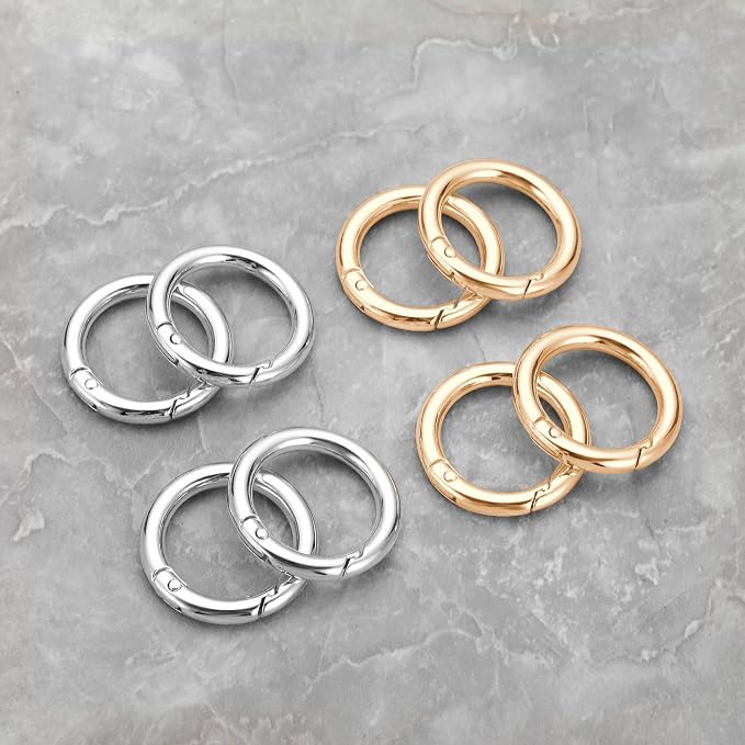 Gkeygo Key Ring Clip, 4/5 Inch Keychain Rings, 8 Pack Round Carabiner Clip - Image 7