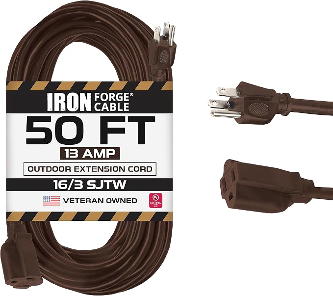 Iron Forge Cable Outdoor Brown Extension Cord 50 ft by IronForgeCable