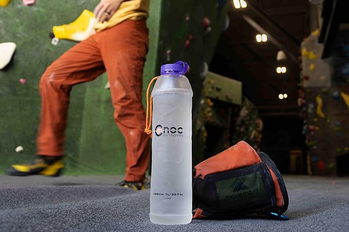Cnoc Outdoors Vesica Collapsible Water Bottle 1 Liter Green, 42mm wide Mouth - Image 3
