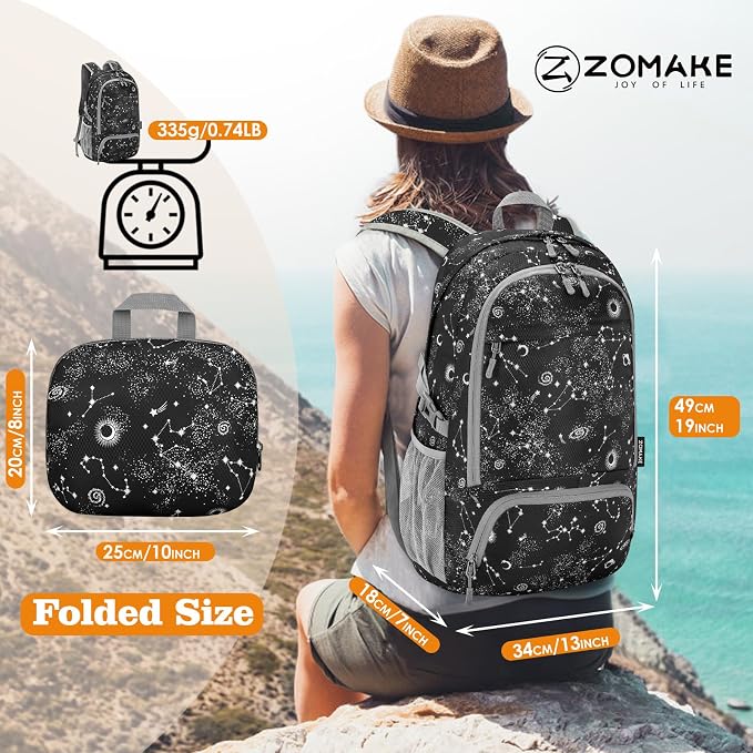 ZOMAKE Lightweight Packable Backpack 30L, Foldable Hiking Backpacks Water - Image 3
