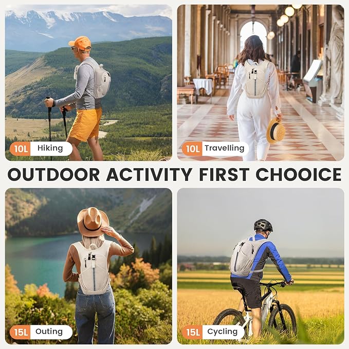 Small Hiking Backpack 15L- Lightweight Packable Foldable Backpack - Image 9