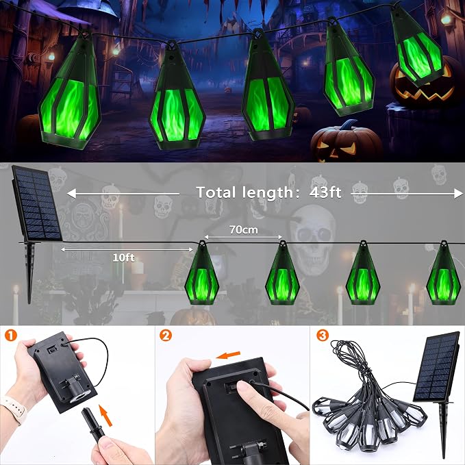 Solar String Lights for Outside, 33Ft Solar Patio Lights - Image 5