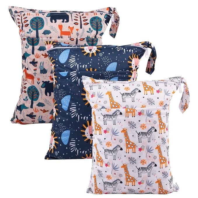 babygoal Wet Dry Bags for Baby Cloth Diapers, Washable Travel Bags, Gym Bag for by babygoal