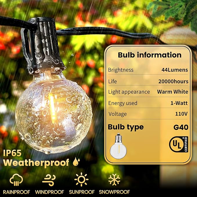 10FT Outdoor String Lights - Image 6