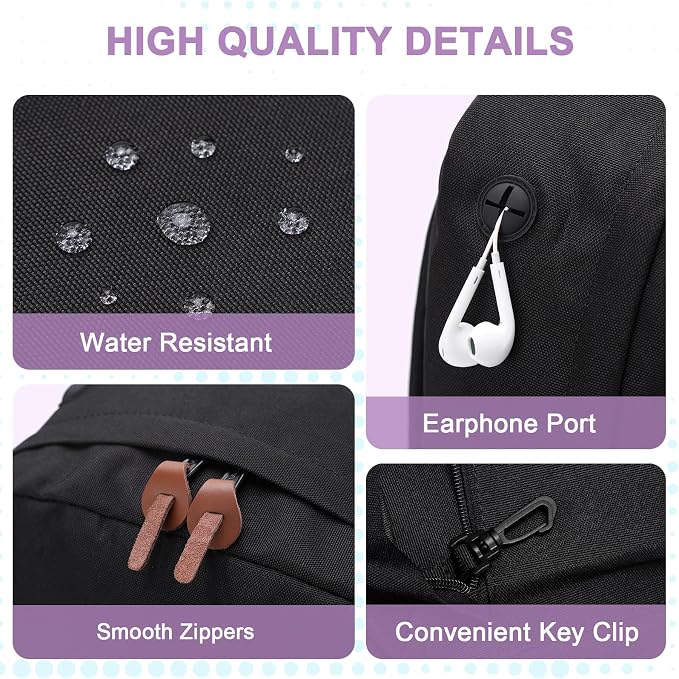 Backpack for Men Women, VASCHY Classic Water-resistant Lightweight Travel - Image 4