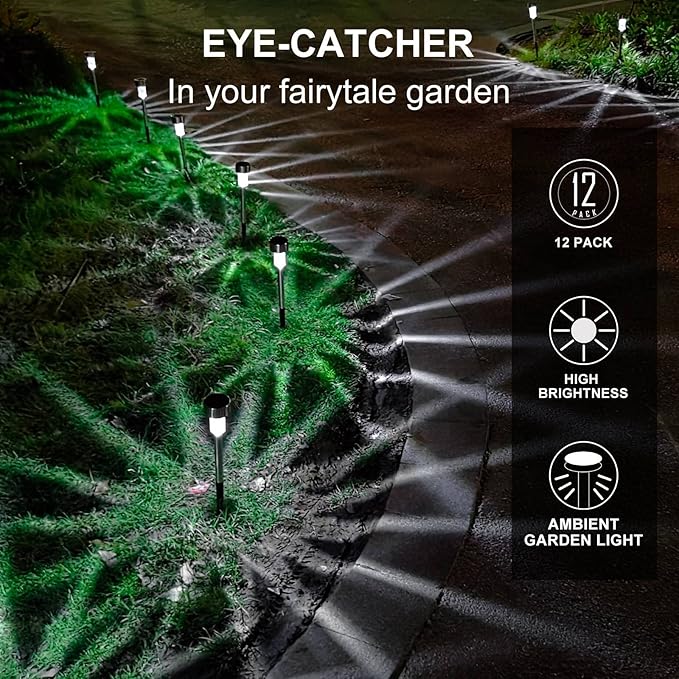 Dream Master Solar Lights Outdoor Waterproof, Stainless Steel LED Landscape - Image 4