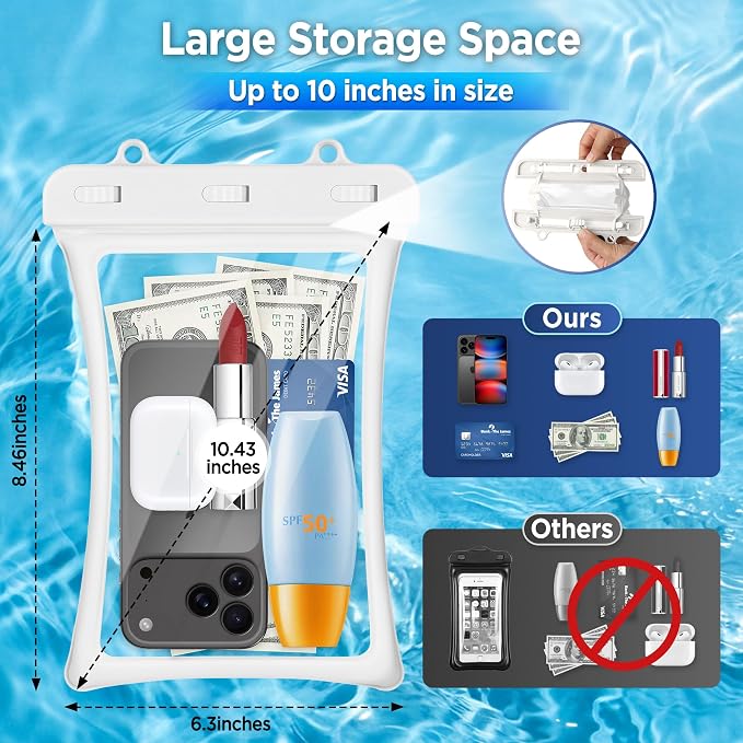 CACOE [Floatable Floating Universal IPX8 Waterproof Phone case 2 Pack-Up to - Image 3