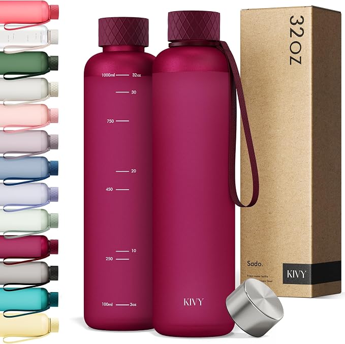 KIVY Slim Water Bottle 32oz Fits Backpack & Cupholder by KIVY