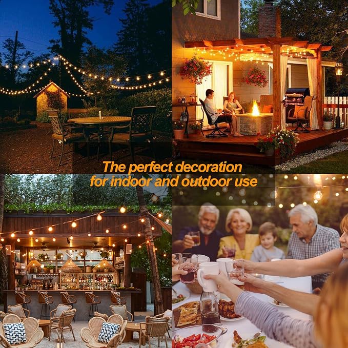 Outdoor String Lights - 100FT 2Pack G40 Globe Patio - Image 6