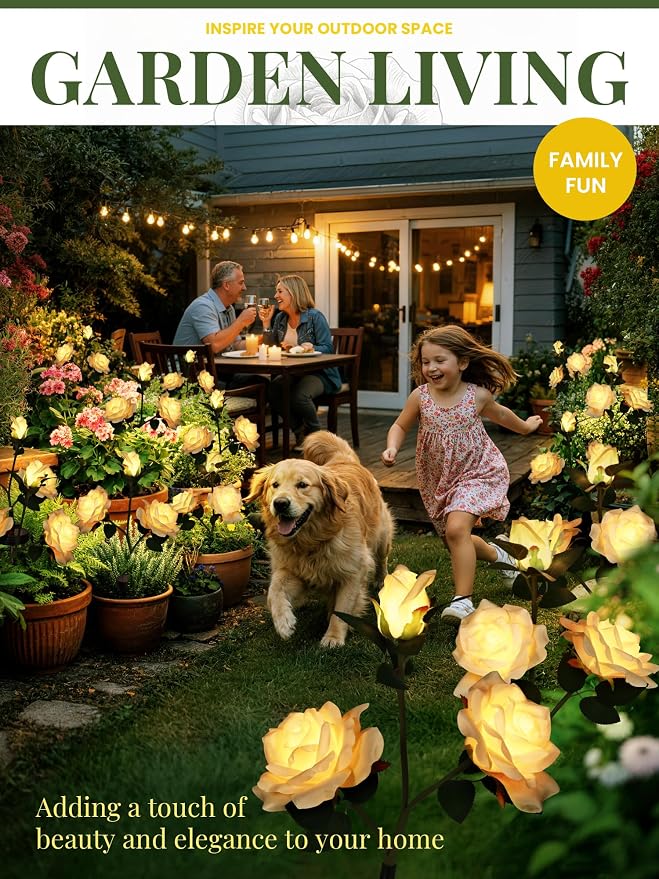 GIGALUMI Solar Lights Outdoor for Garden Decor, 3 Pack Solar Flower Lights - Image 9