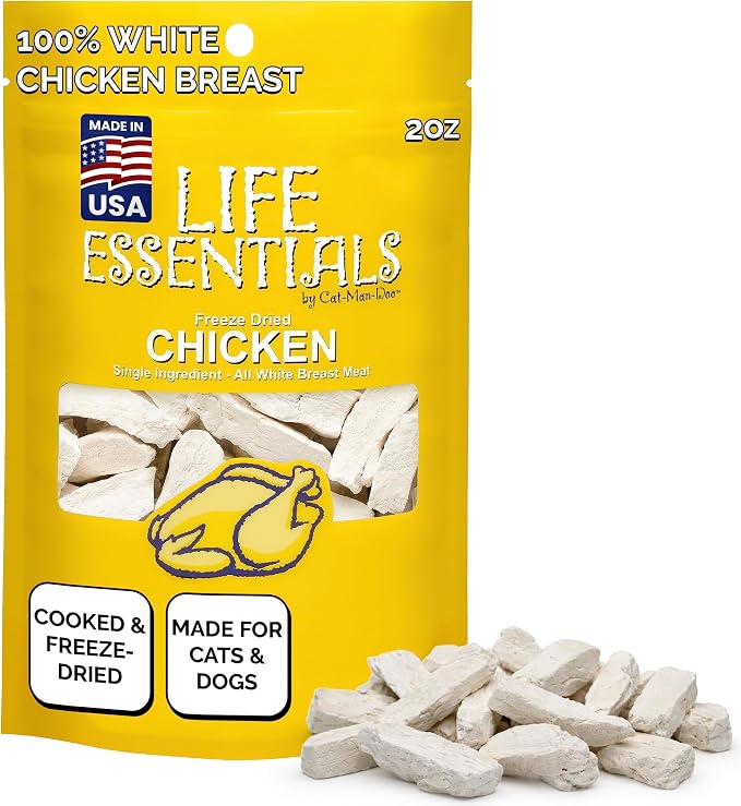 Life Essentials by Cat-Man-Doo | Chicken - 2oz. Bag | Freeze Dried Chicken Cat by LifeEssentialsbyCat-Man-Doo