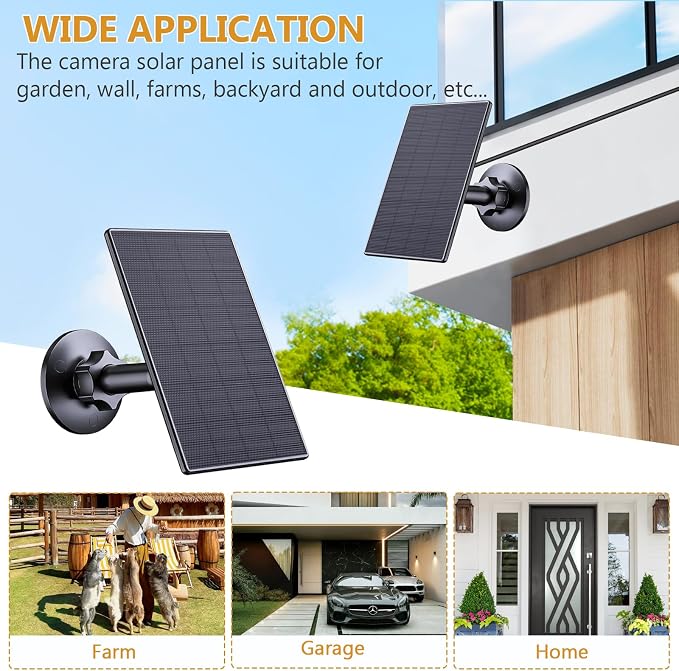 Zivif Solar Panel for Security Camera, 2W USB Solar Panel, Solar Charger - Image 7