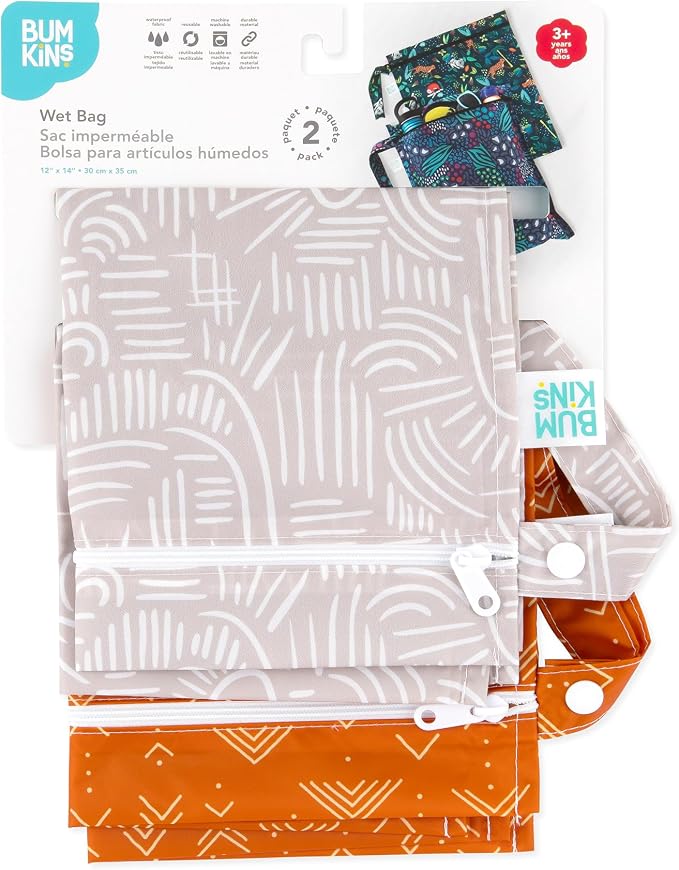 Bumkins - Waterproof Wet Bag - For Baby, Swim Suit, Cloth Diapers, Pump Parts - Image 6