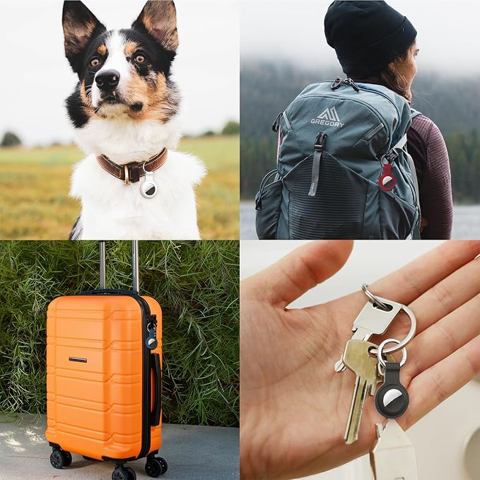 Compatible with AirTag Holder Case Keychain 2 Pack, - Image 8