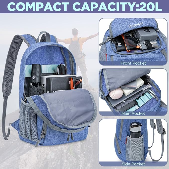 ZOMAKE Ultra Lightweight Packable Backpack 20L, Small Foldable Backpacks Hiking - Image 3