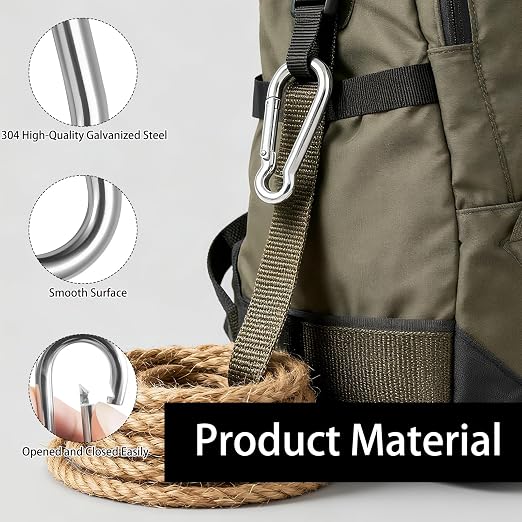 100 Pack M5 Spring Snap Hook Carabiner, Heavy Duty Galvanized Steel Quick Link - Image 3