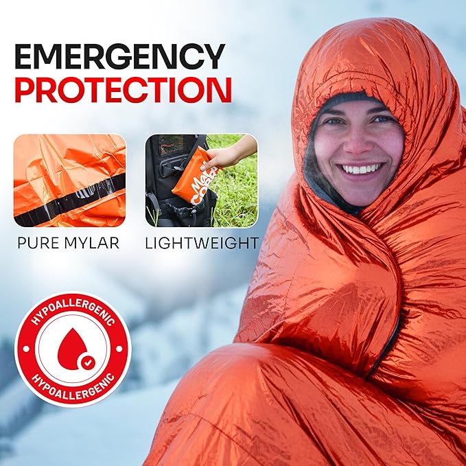 Emergency Sleeping Bag for Survival Gear and Supplies Life Bivy Sack Waterproof - Image 5