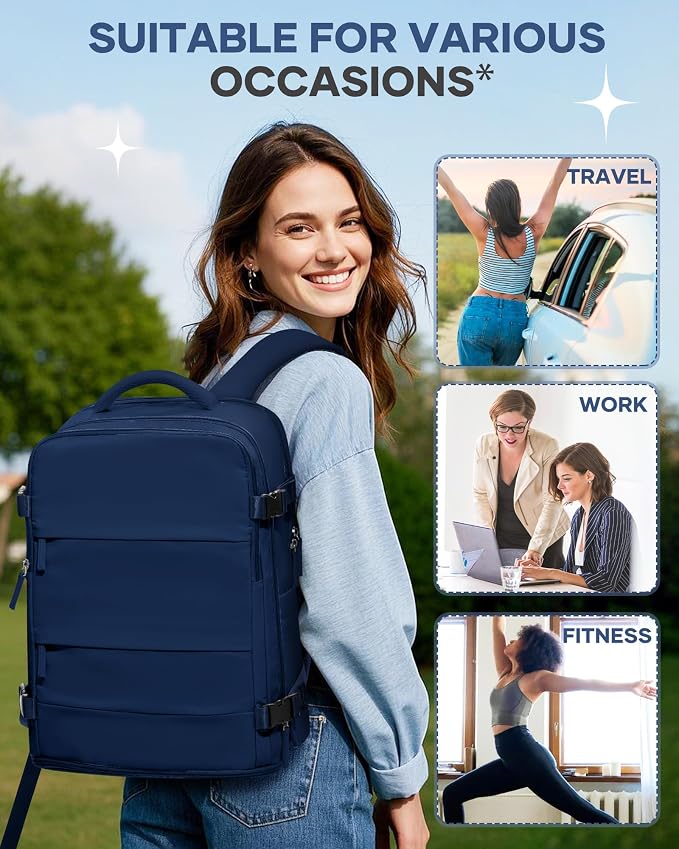 coofay Travel Backpack Carry On Backpack Personal Item Travel Bag Mochila De - Image 9