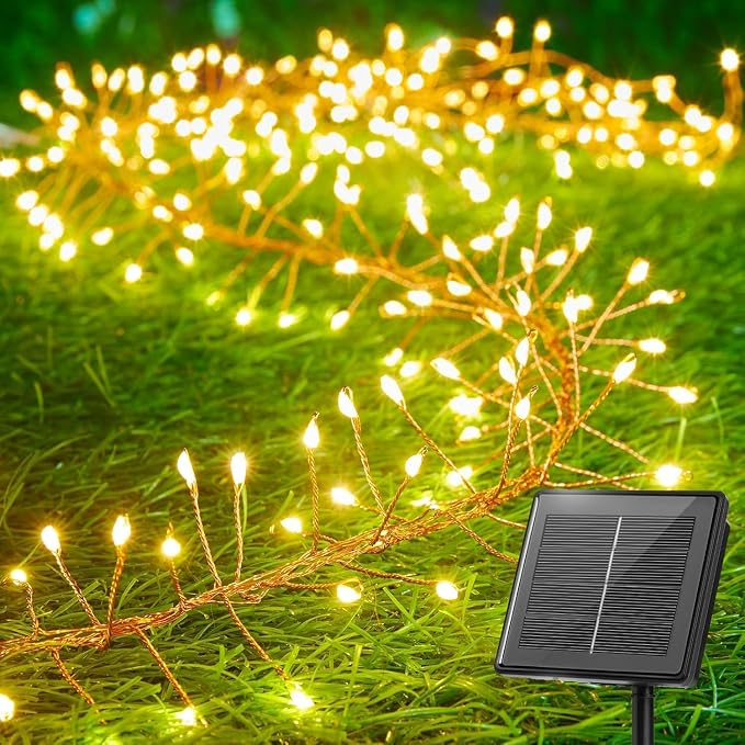 Brightown Solar String Lights for Outside, 19.6Ft 240 LED Solar String Lights by Brightown