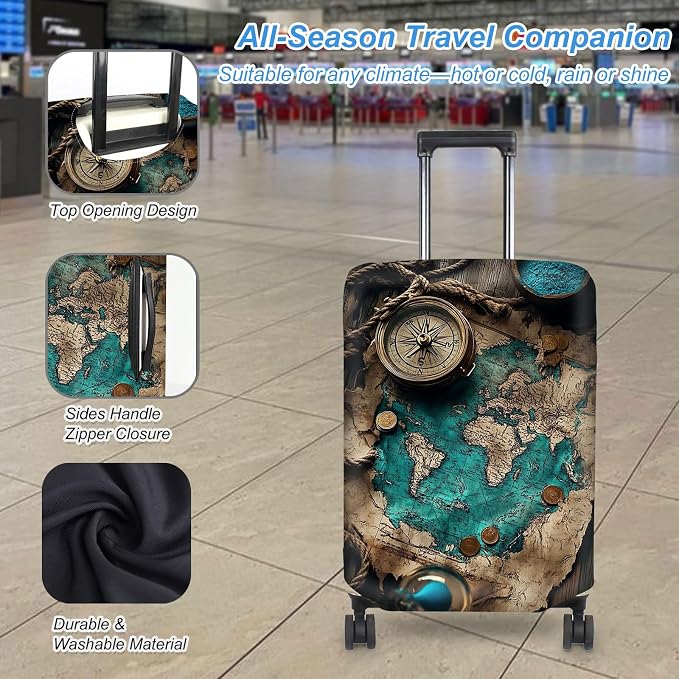 Luggage Cover Protector for 26-28 Inch Suitcases, TSA Approved Elastic Travel - Image 3