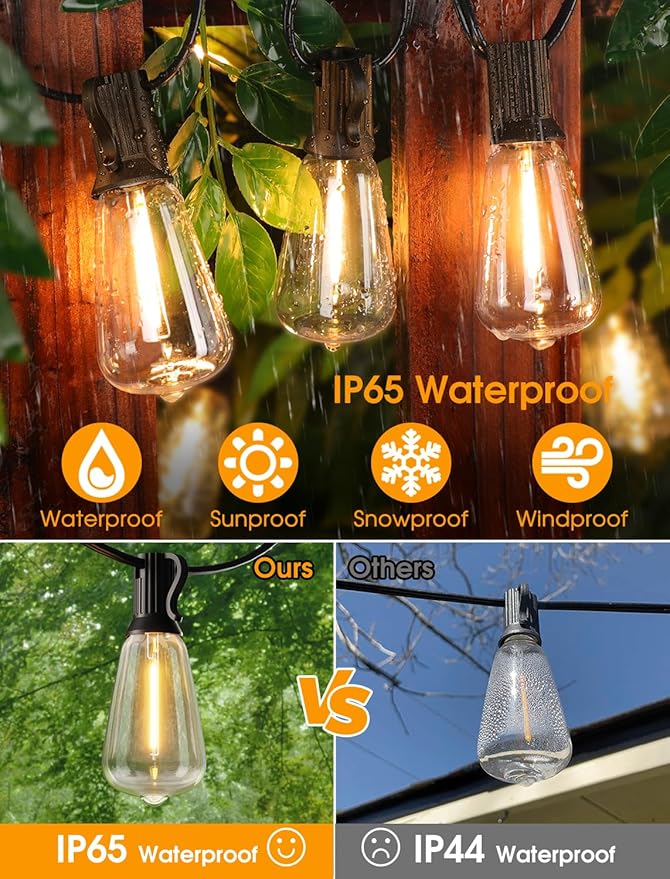 Larkvue 25FT Outdoor String Lights, Patio Lights - Image 3