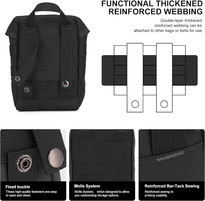 Mardingtop Molle Admin Pouch, EDC Pouch, Tactical Drawstring Pouch, Utility - Image 5