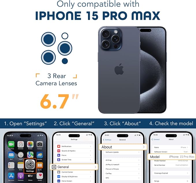 TIESZEN for iPhone 15 Pro Max Case, Compatible - Image 8
