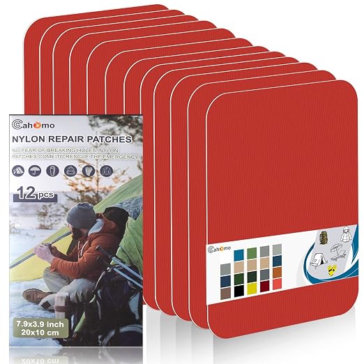 Cahomo 7.9x3.9 inch 12 PCS Nylon Repair Patch Nylon Repair Tape Self Adhesive by Cahomo