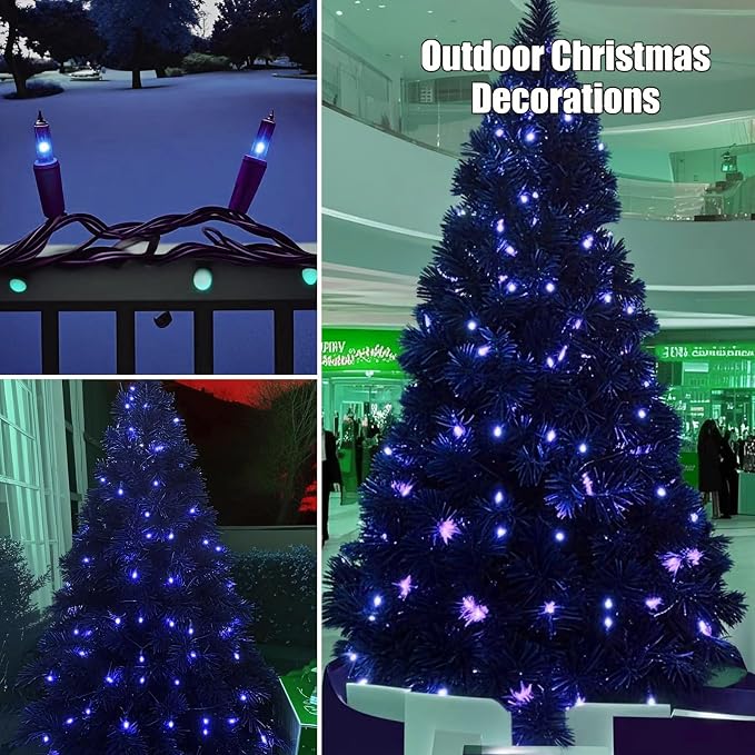 HISHINY Christmas Lights 100 Count Blue Christmas Tree String Lights - Image 6