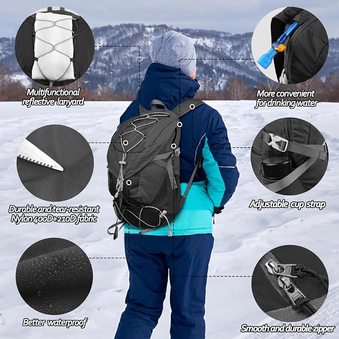 Seektop Ultra Lightweight & Packable Hiking Backpack 20L, Water-Resistant - Image 2