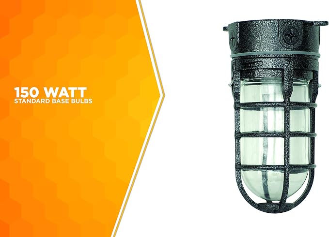 Woods L1706BLK Vandal Resistant 150W Incandescent Security Light, Ceiling Mount - Image 6