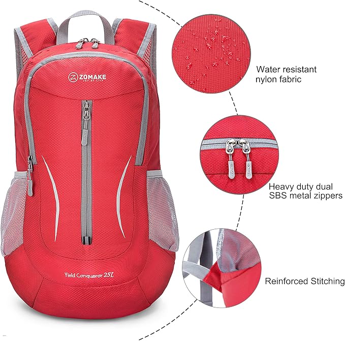 ZOMAKE Ultra Lightweight Packable Backpack 25L, Foldable Hiking Backpacks Water - Image 5