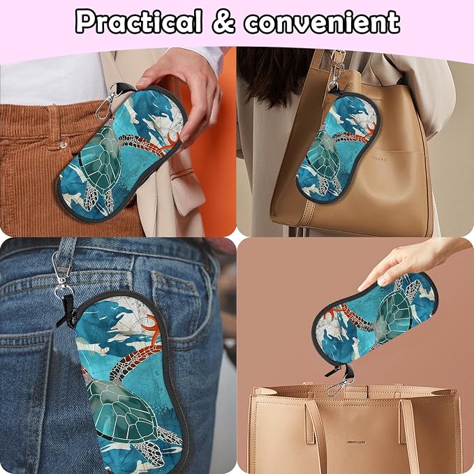 Glasses Case Sunglasses Eyeglass Soft Case Zipper Light Neoprene Pouch - Image 7