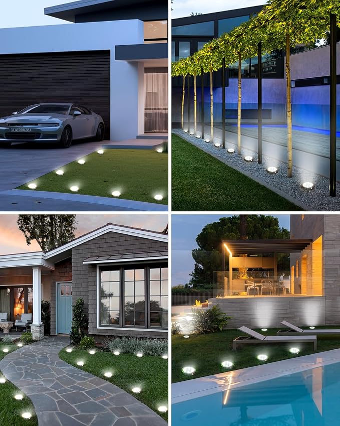 btfarm 4 Pack Solar Lights Outdoor, 8 LED Solar Ground Lights IP65 Waterproof - Image 3