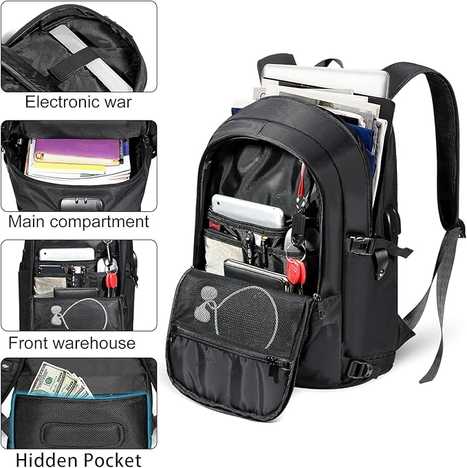 Tzowla 40 Liter Anti Theft Backpack - Image 4