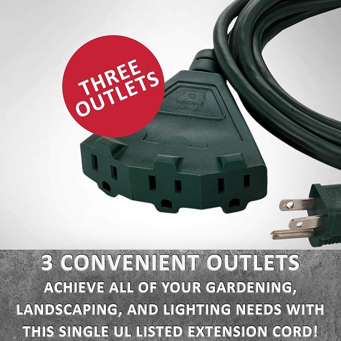 Holiday Lighting Outlet 6-Foot Green Extension Cord, 3-Prong Indoor & Outdoor - Image 6