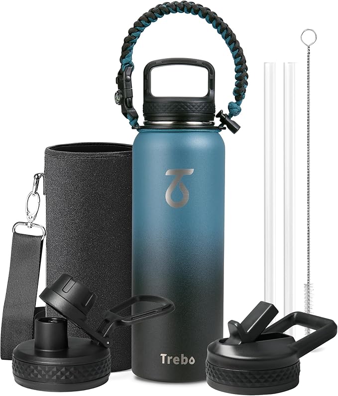 Trebo Water Bottle Insulated 40oz by StayHotStayColdStayGreen