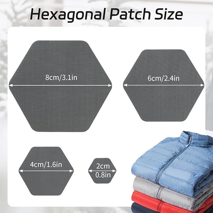 J.CARP 16PCS Nylon Repair Patches, Self Adhesive & Waterproof Patches, Nylon - Image 2