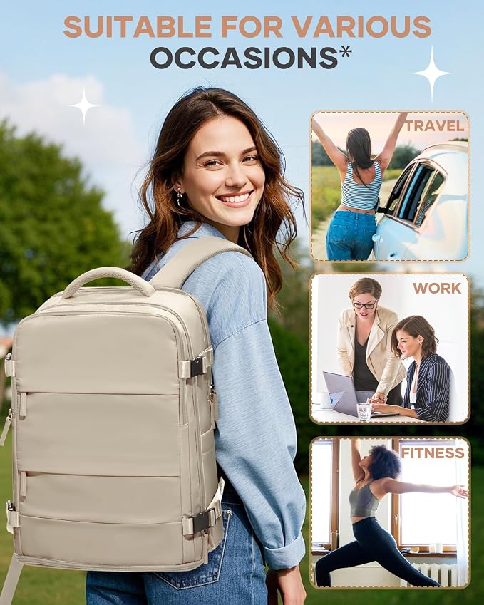 coofay Large Travel Backpack For Women Men Airline Approved Carry On Backpack - Image 8