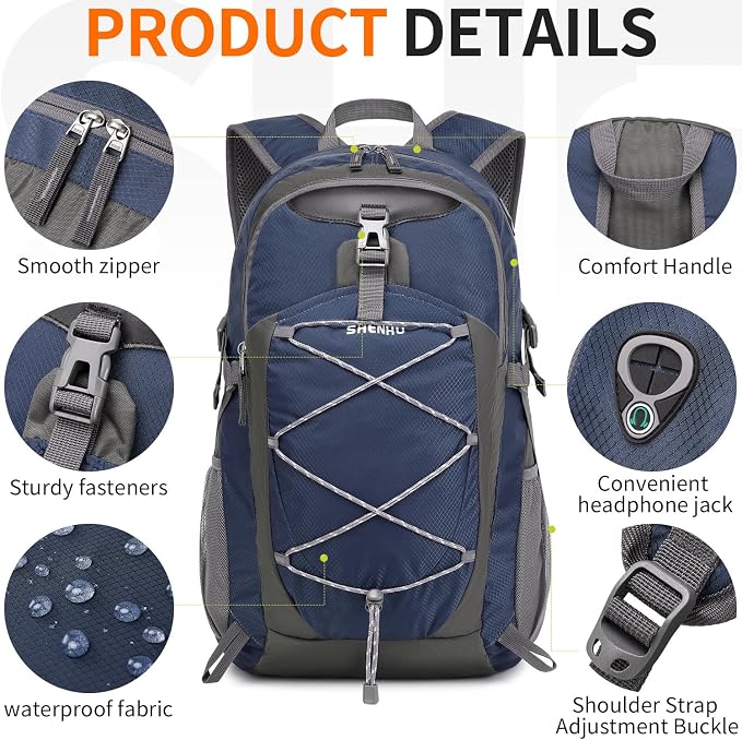 40L Hiking Backpack Lightweight Daypack Waterproof Travel Camping Backpack - Image 5