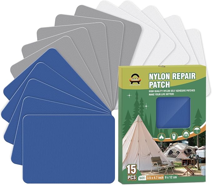 OAZ 15 Pieces 3.5 x 4.7 inch Nylon Repair Patches Nylon Fabric Patch by OAZ