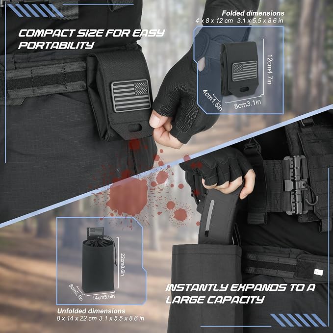 Tactical Dump Pouch for Battle Belt & MOLLE Systems | Foldable Mag Pouch - Image 4