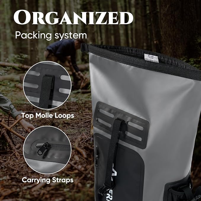 Waterproof Dry Bag with Waterproof Phone Case Grey - Image 6