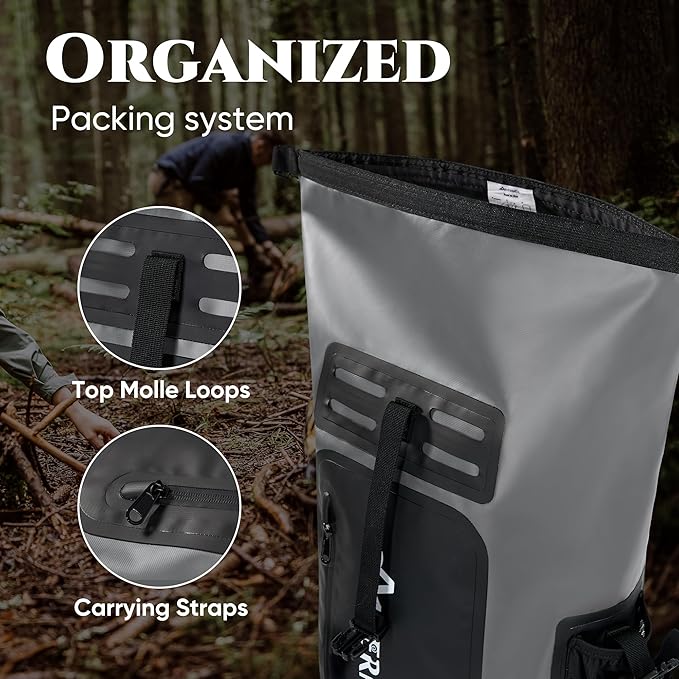 Waterproof Dry Bag with Waterproof Phone Case and small waterproof Bag Grey - Image 6