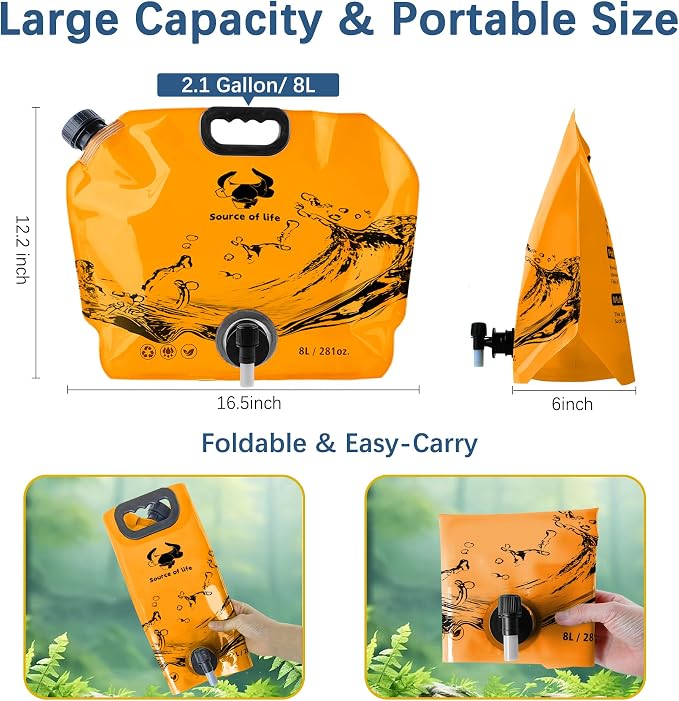 Water Jug Camping 2.1 Gallon Collapsible - Image 2