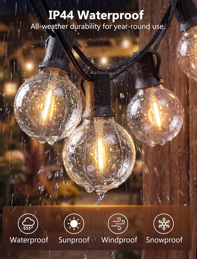 GOOTHY G40 LED Outdoor String Lights, 50Ft Patio String Lights Waterproof - Image 3