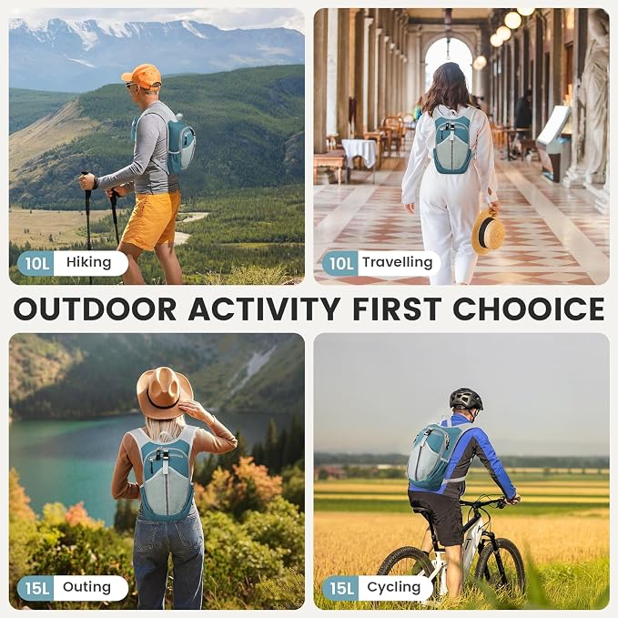Small Hiking Backpack 10L-Lightweight Packable Foldable Backpack - Image 9